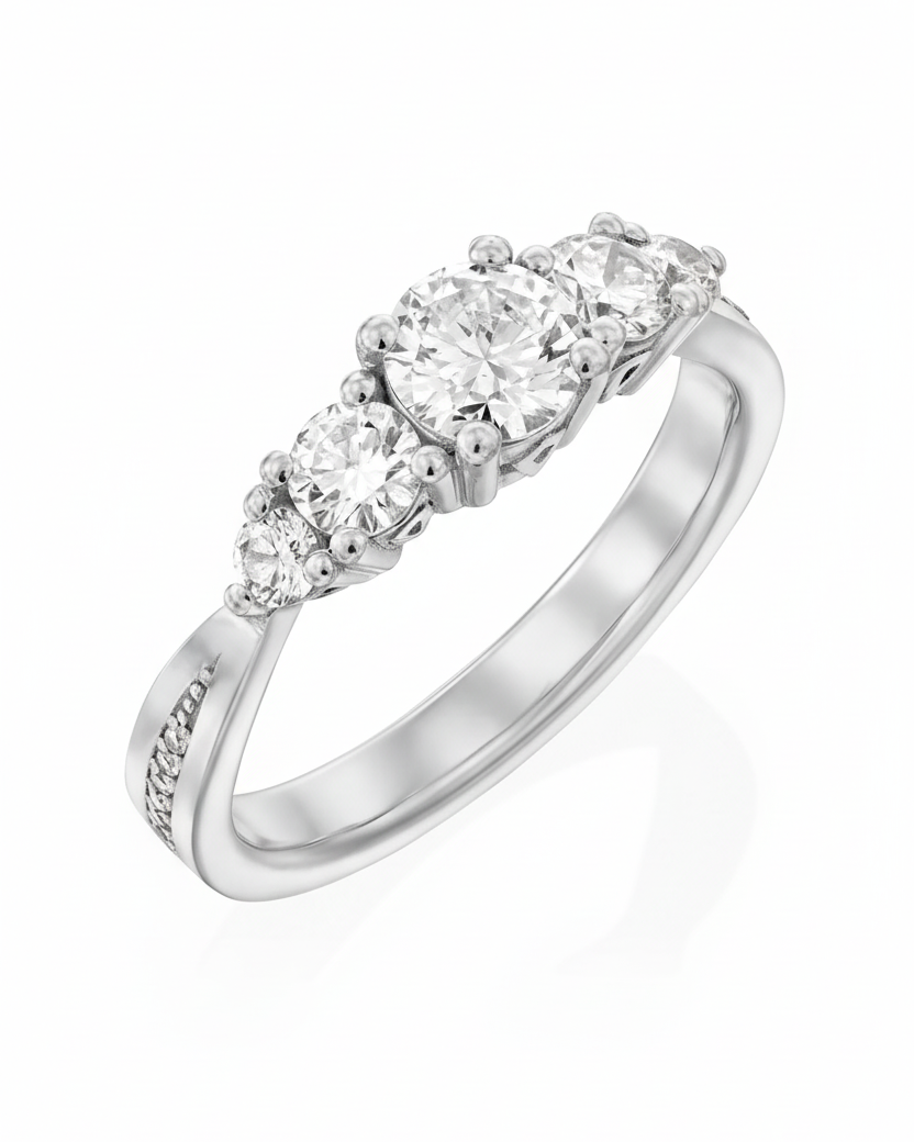 Suzana Gold Ring White Diamonds