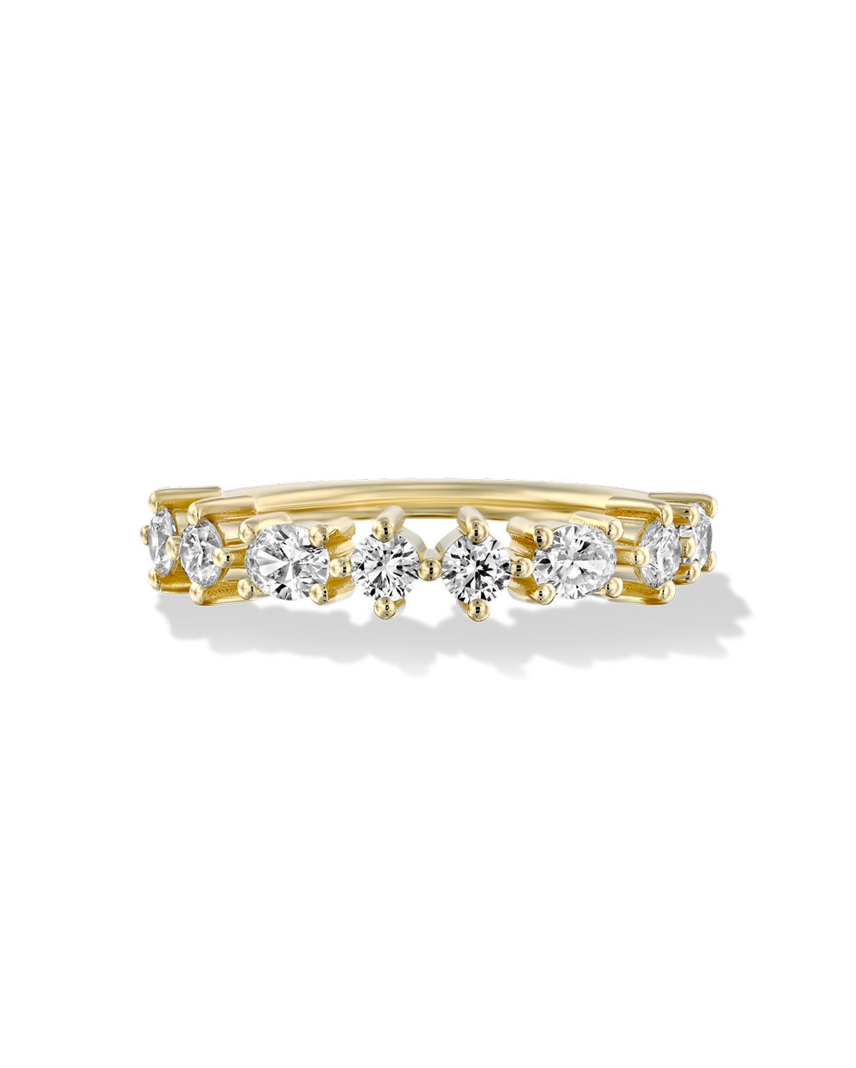 Queen E Gold Ring with White Diamonds