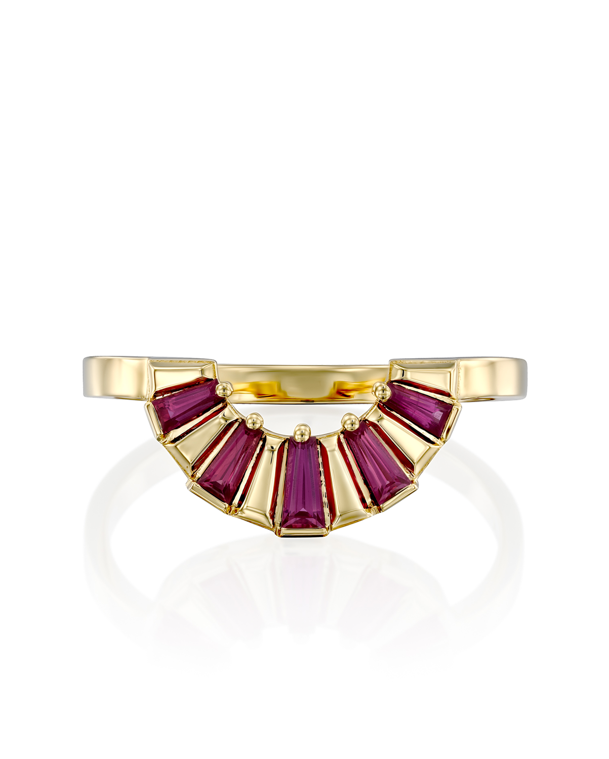 Arch Gold Ring With Ruby