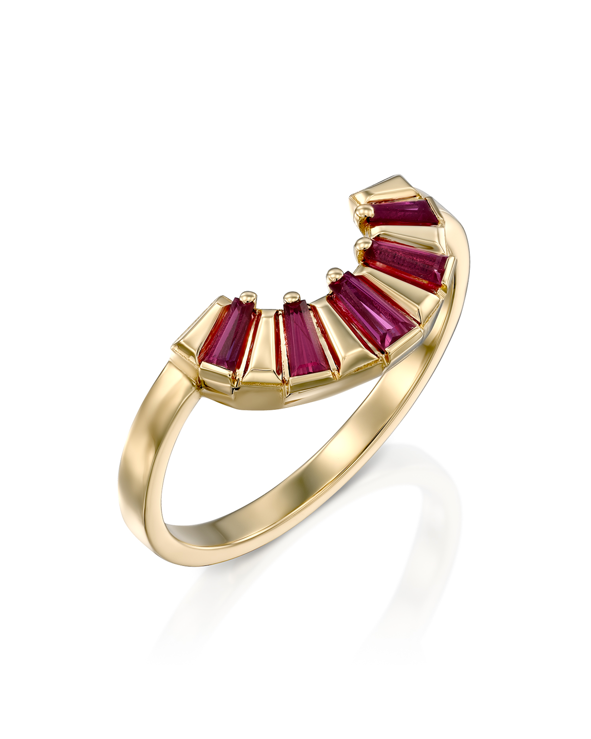 Arch Gold Ring With Ruby
