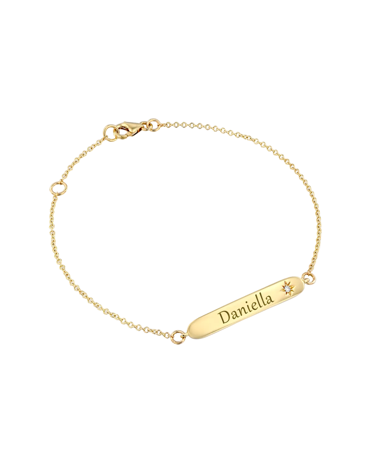 Florence Gold Bracelet With Star setting + Engraved