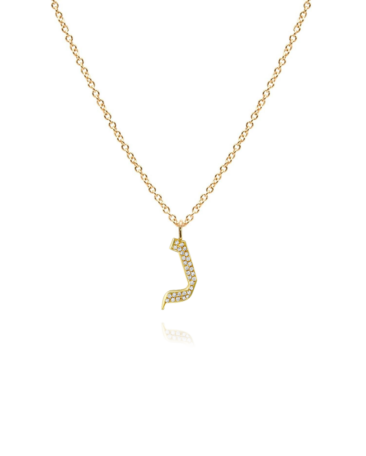 Letter Necklace - Large Aleph-Bet Encrusted Pendant
