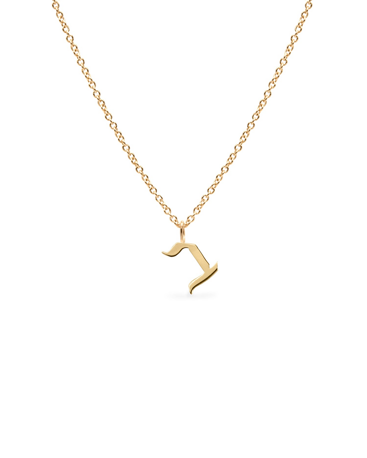 Letter Necklace - Small Aleph-Bet Gold Pendant