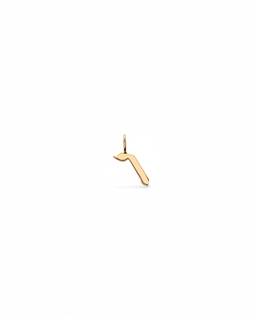 Letter pendant - Small Aleph-Bet Gold Pendant