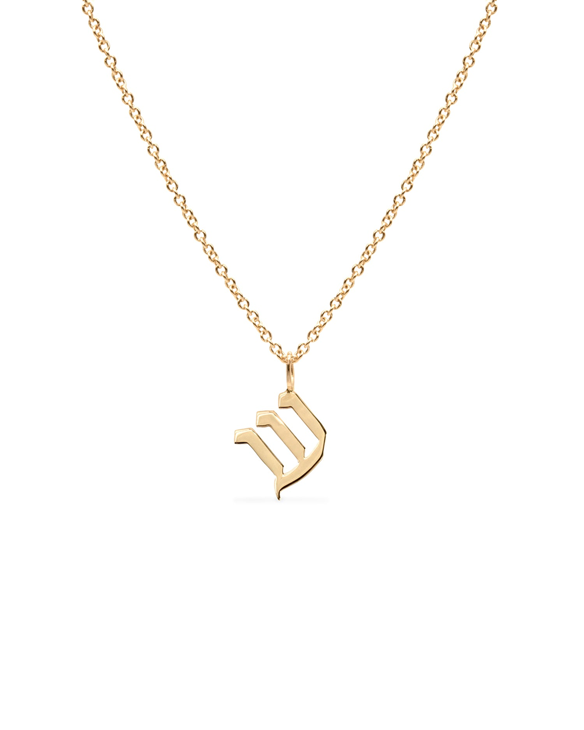 Letter Necklace - Small Aleph-Bet Gold Pendant