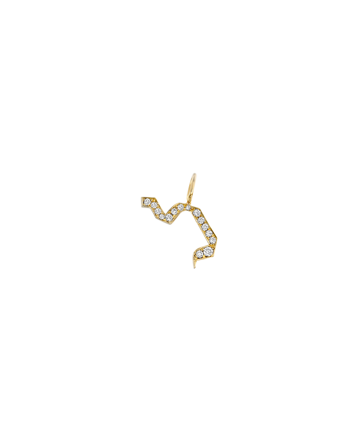 Letter Necklace - Small Aleph-Bet Encrusted Pendant