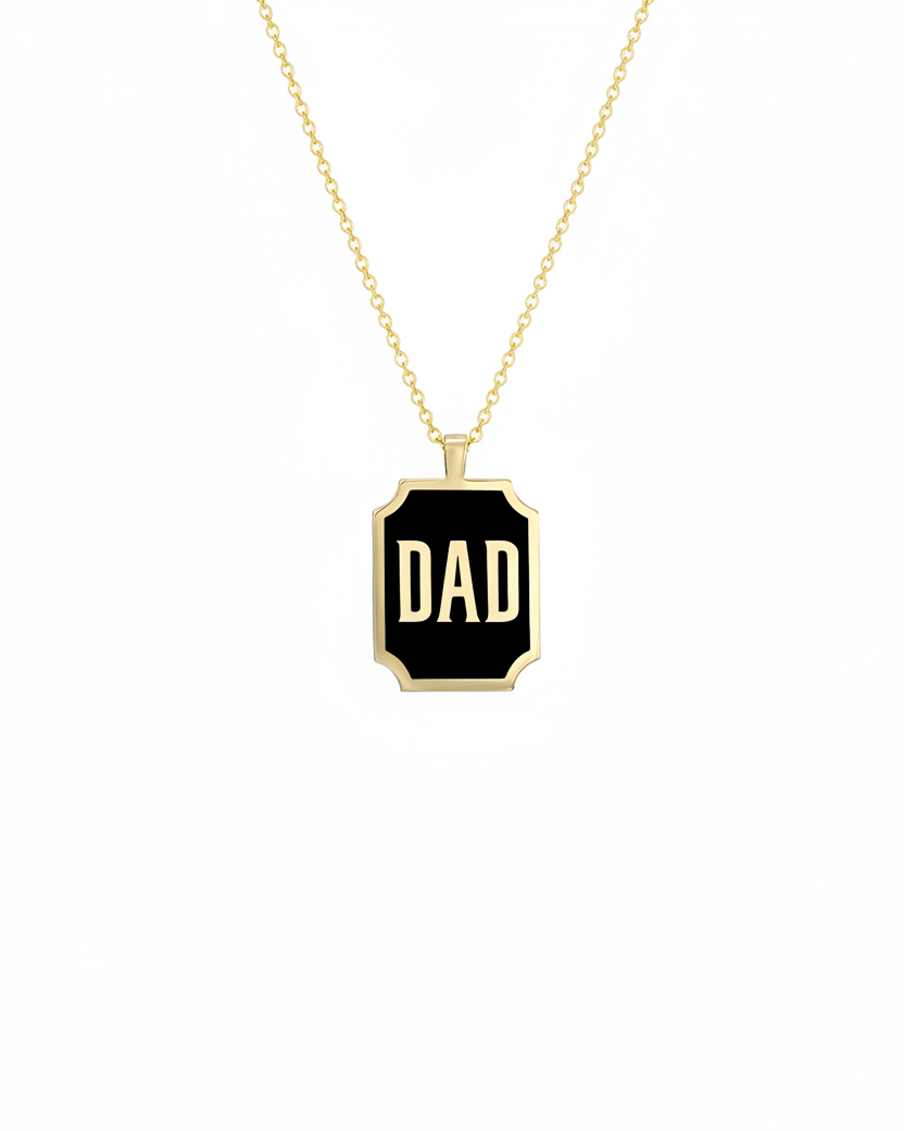 Enamel DAD / MOM Necklace