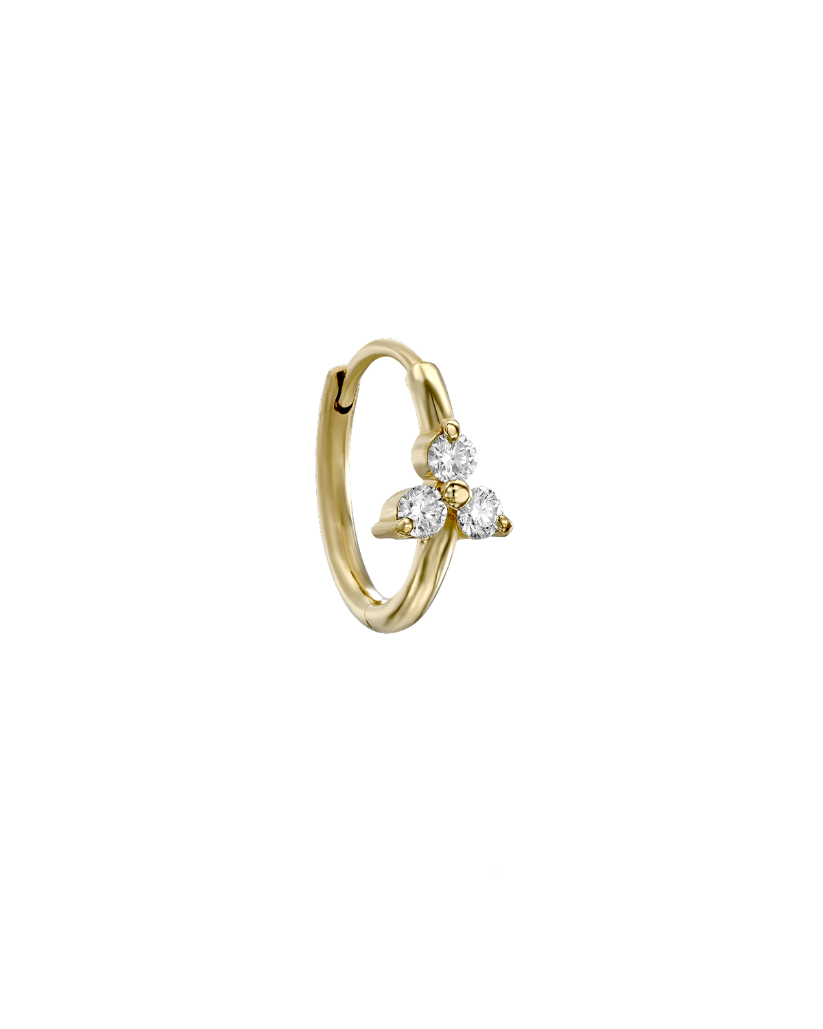 Grace Hoop Gold Earring with White Diamonds