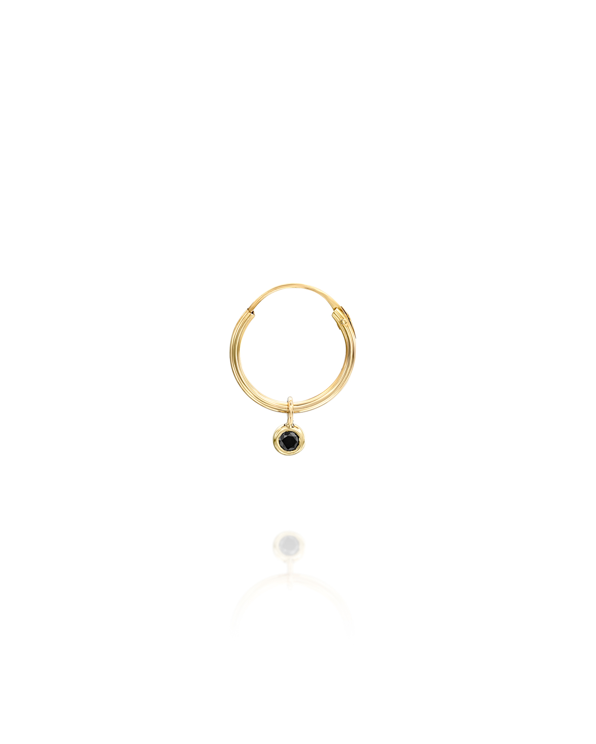 Alex Hoop Gold Earring with Black Diamond