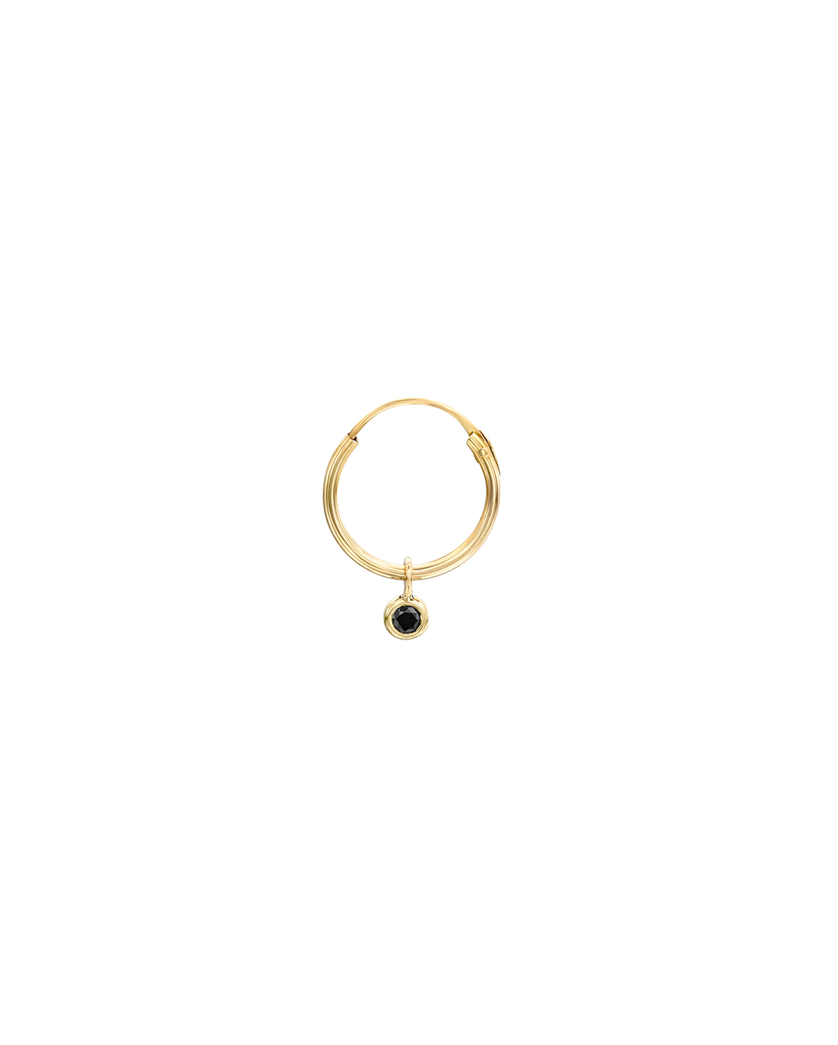 Alex Hoop Gold Earring with Black Diamond