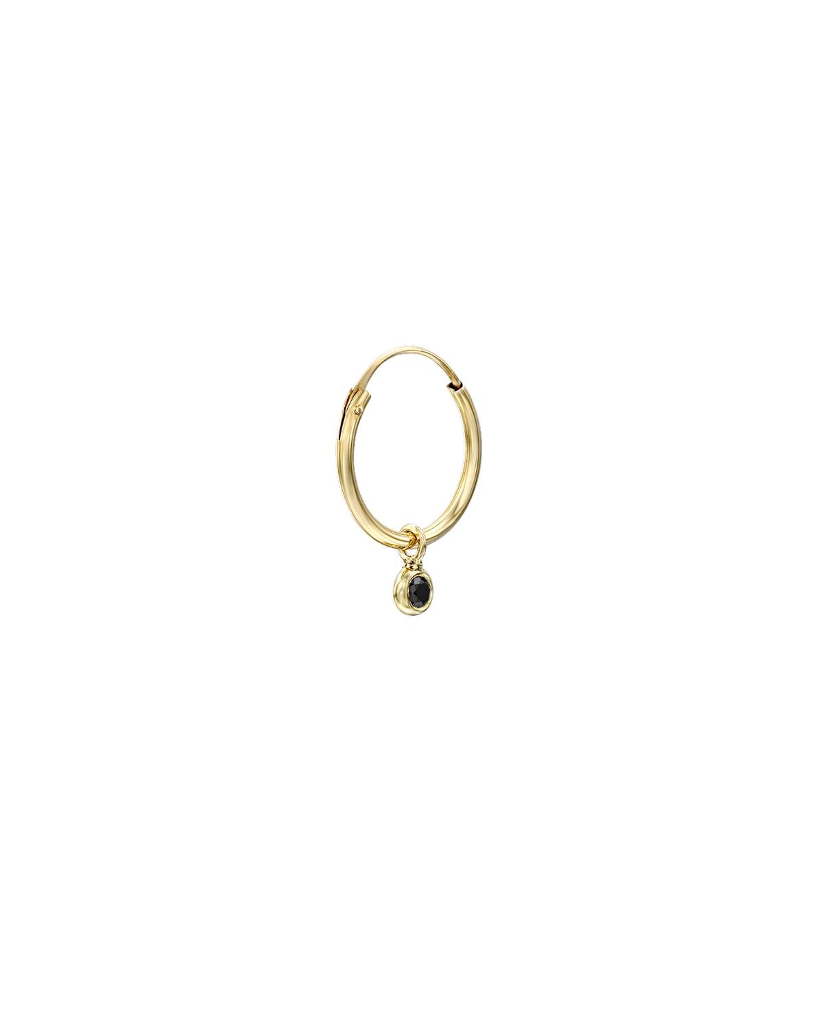 Alex Hoop Gold Earring with Black Diamond