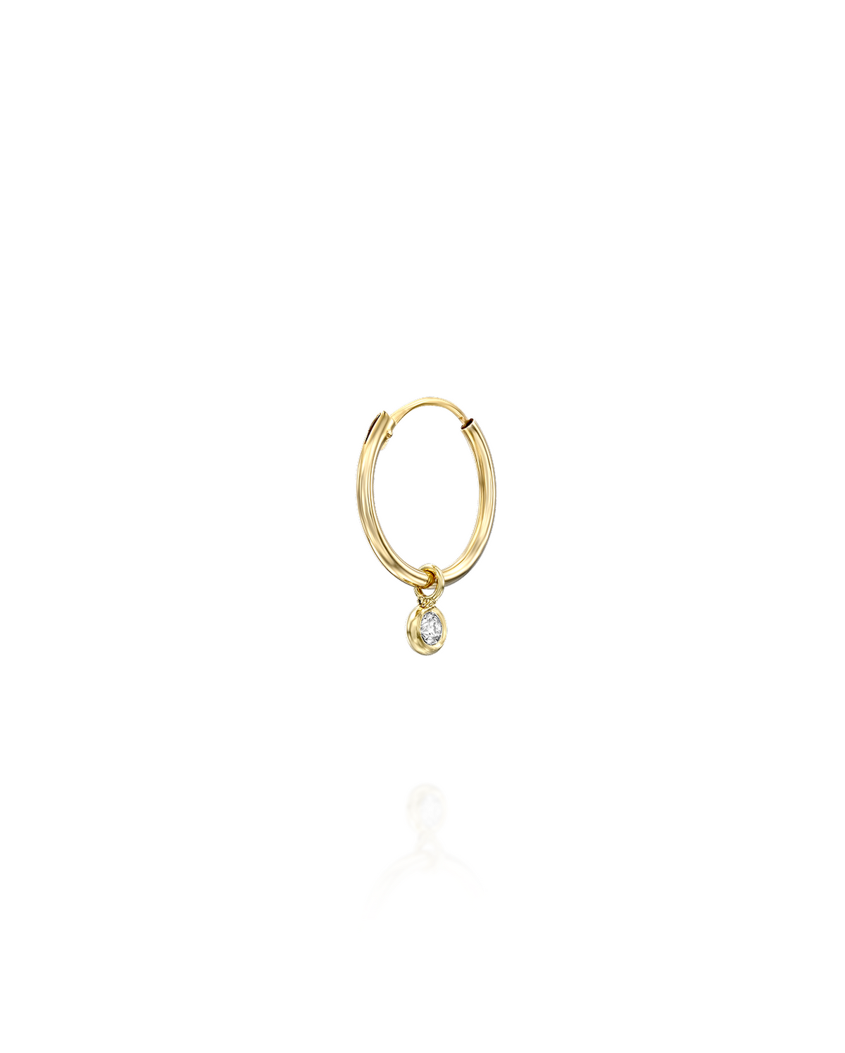 Alex Hoop Gold Earring with White Diamond
