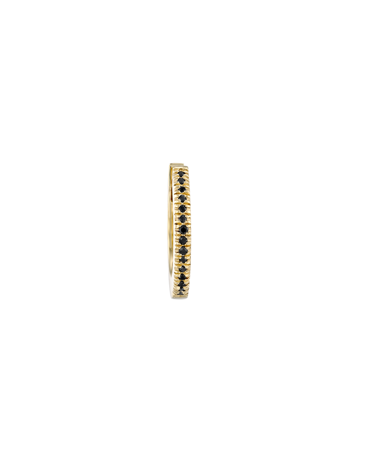 Khloé Large Hoop Gold Earring with Black Diamonds