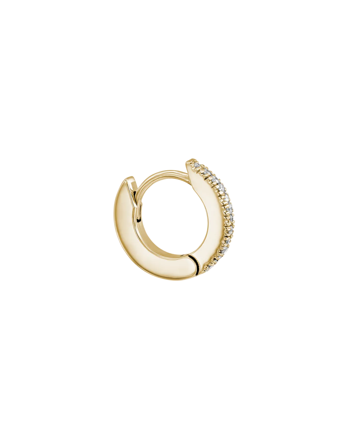 Khloé Medium Hoop Gold Earring with White Diamonds
