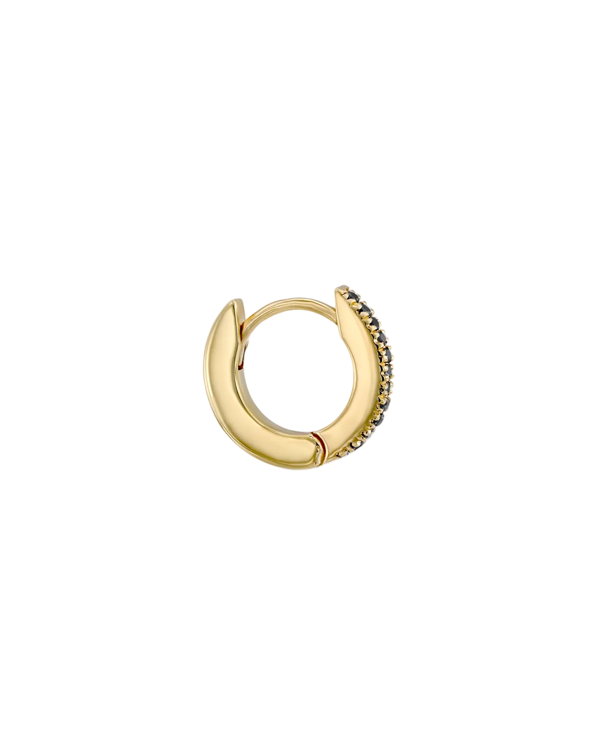 Khloé Small Hoop Gold Earring with Black Diamonds