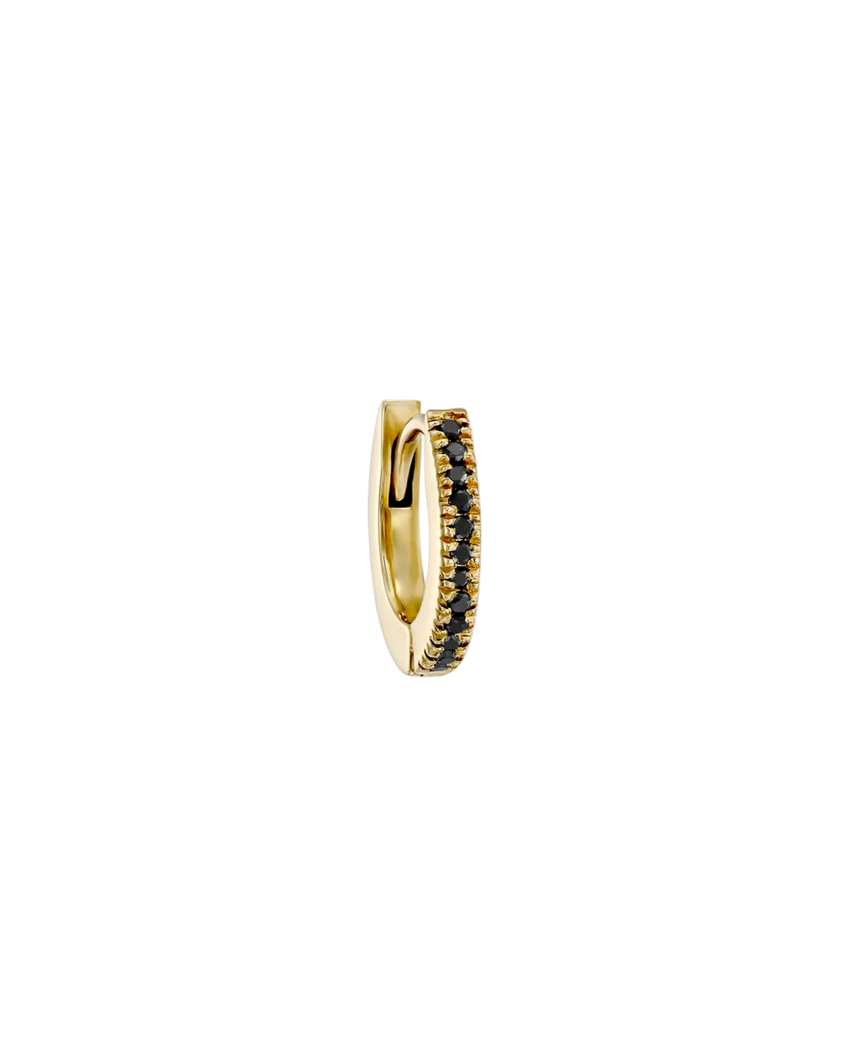 Khloé Small Hoop Gold Earring with Black Diamonds