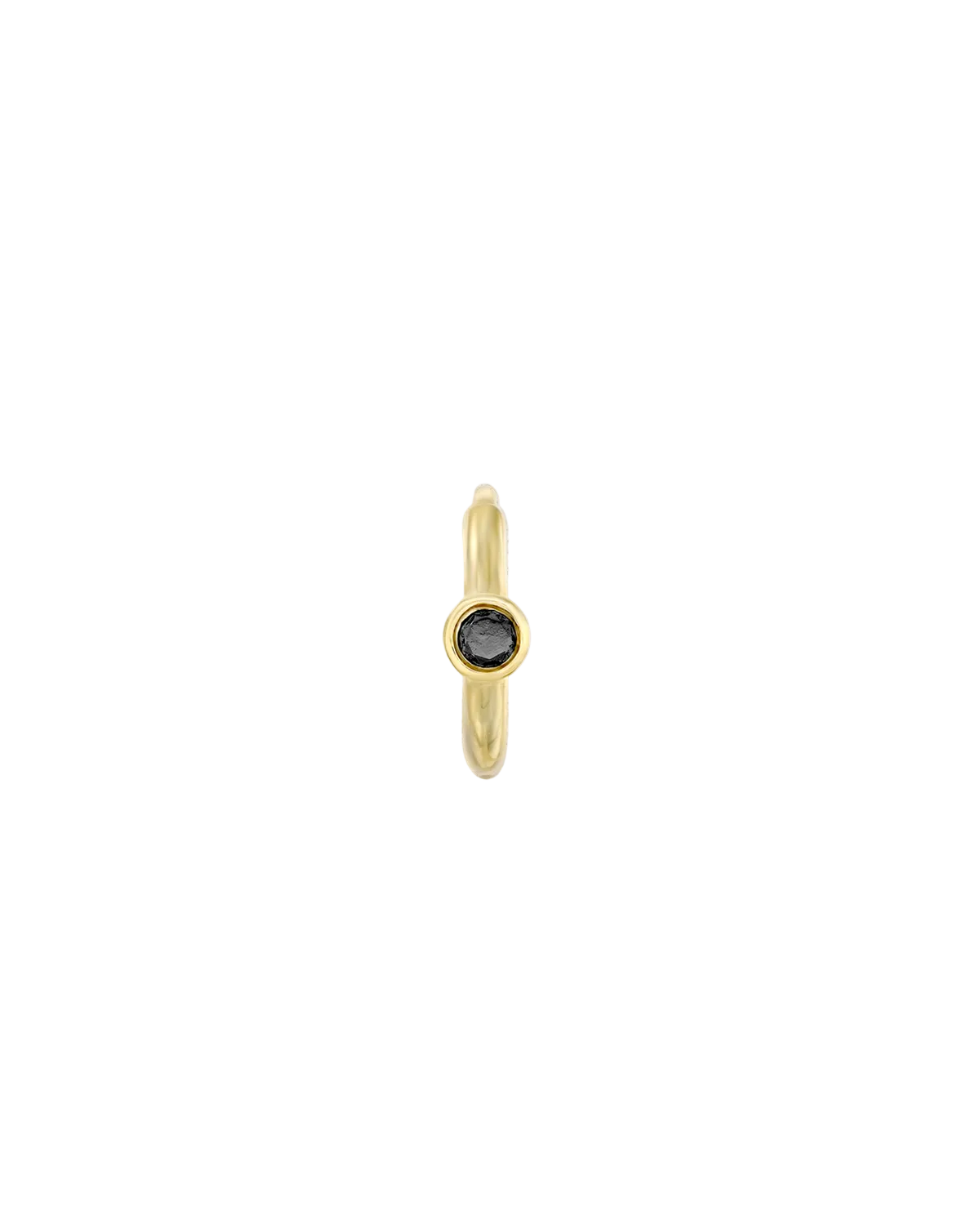 Alexis mini Hoop Gold Earring with Black Diamond