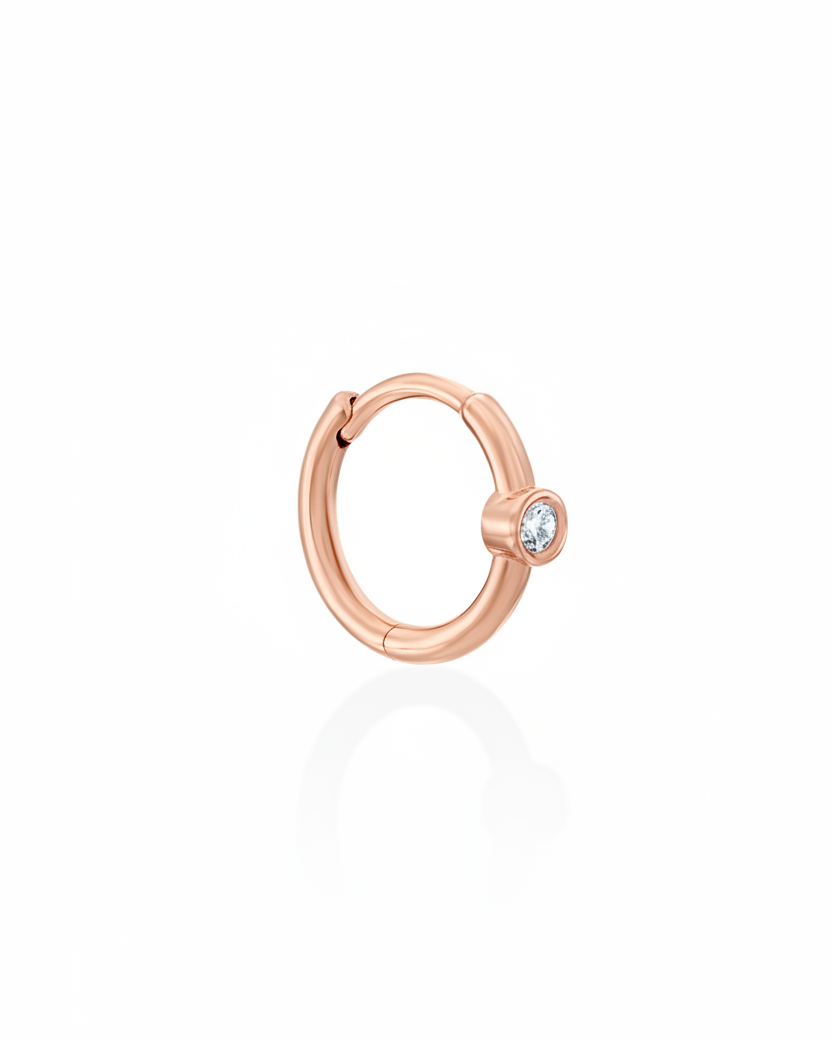 Alexis Medium Hoop Gold Earring Diamond