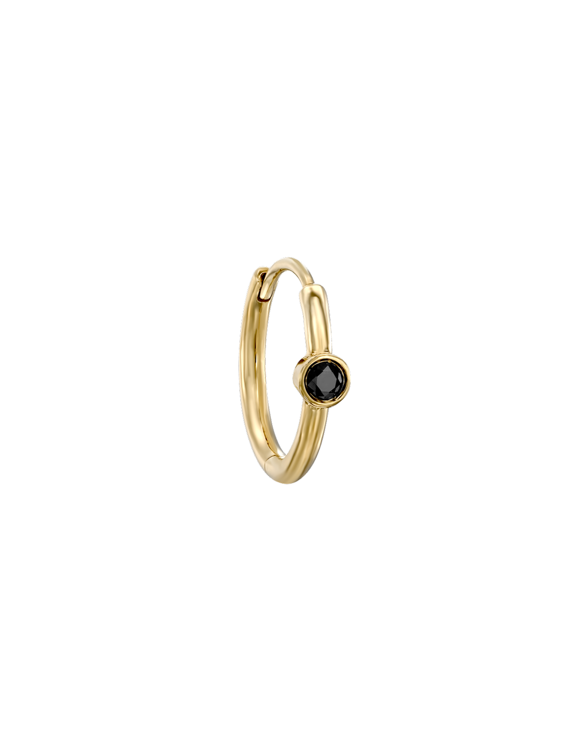 Alexis Hoop Gold Earring with Black Diamond