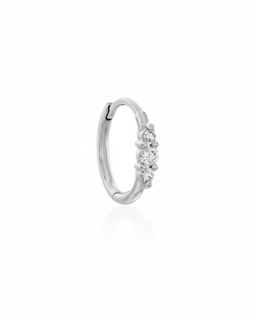 Audrey Medium Hoop White Diamonds