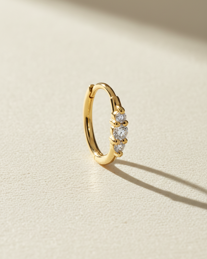 Audrey Medium Hoop White Diamonds