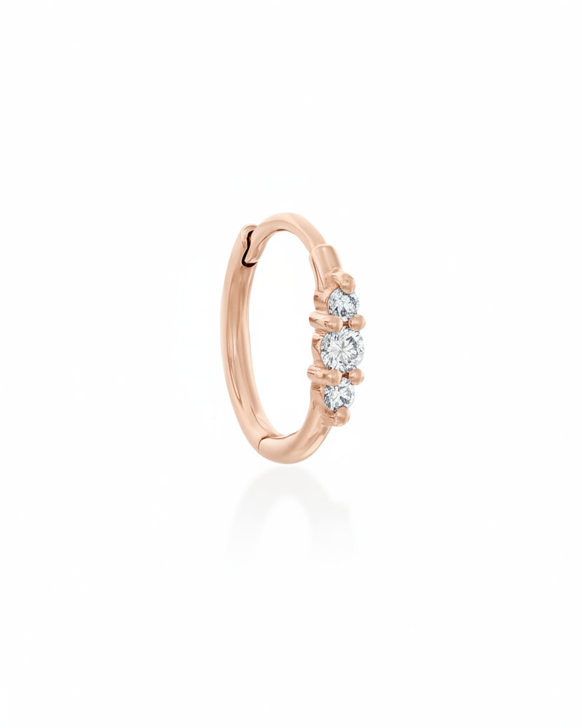 Audrey Medium Hoop White Diamonds