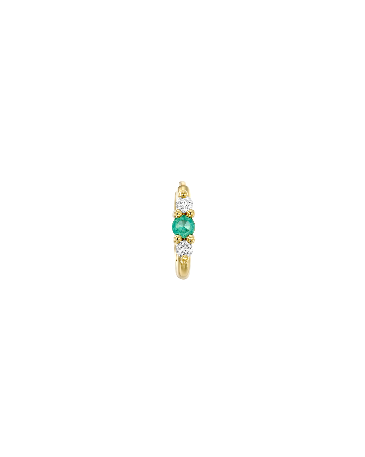 Audrey Mini Hoop With Emerald And White Diamonds