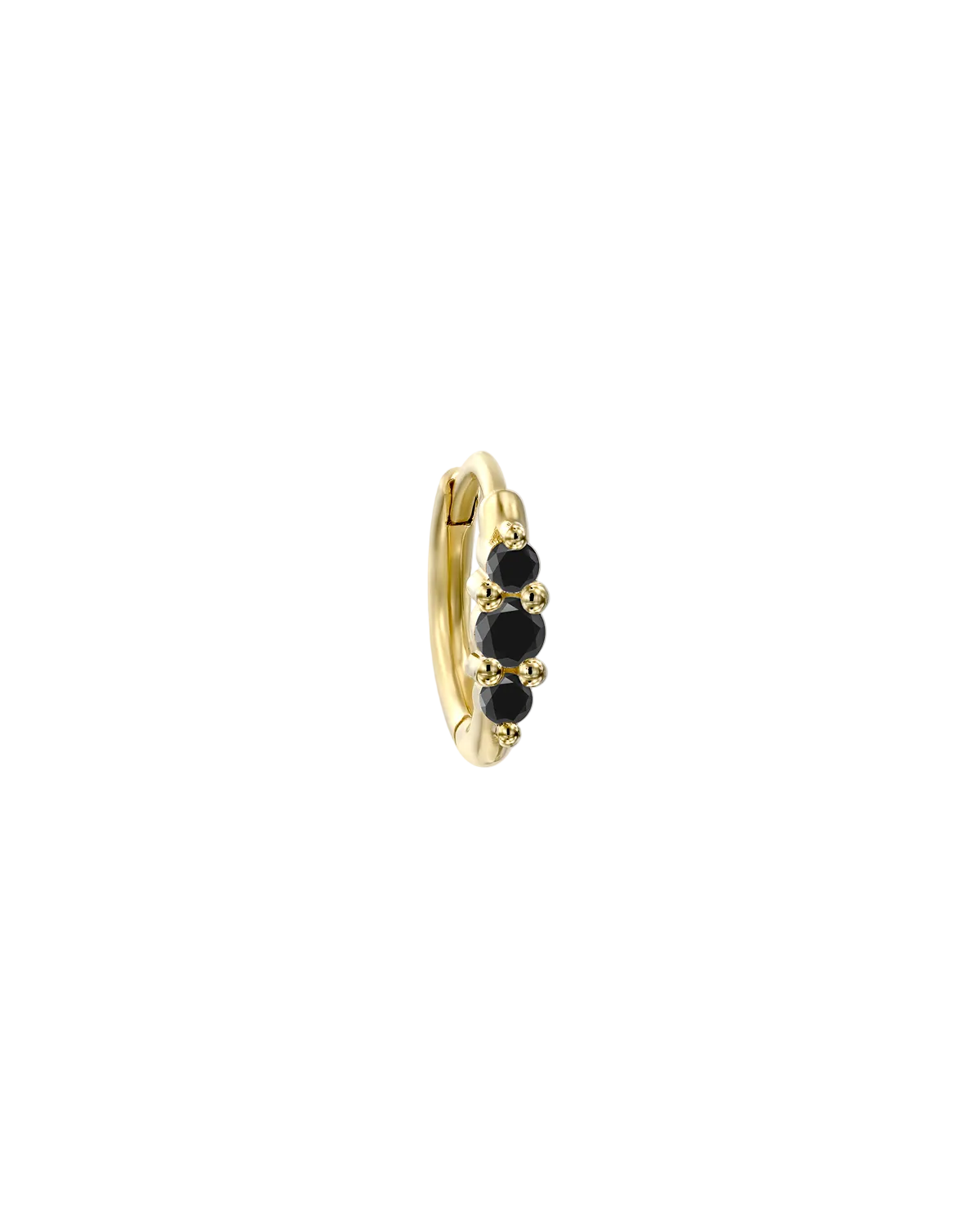 Audrey Mini Hoop Earring with Black Diamonds