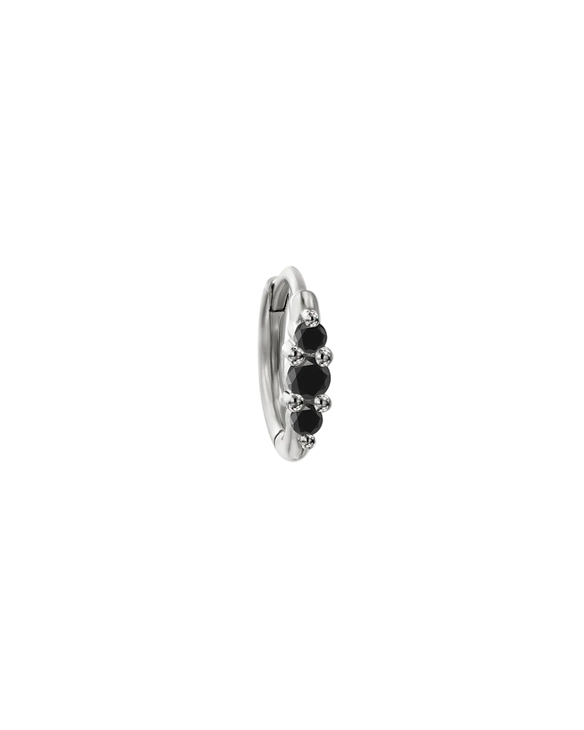 Audrey Mini Hoop Earring with Black Diamonds