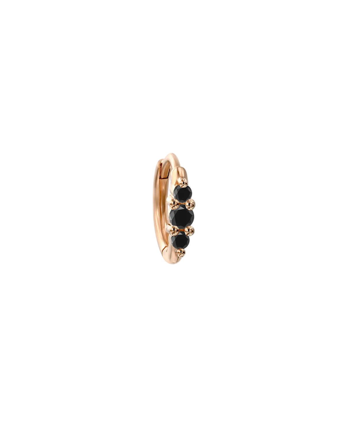 Audrey Mini Hoop Earring with Black Diamonds