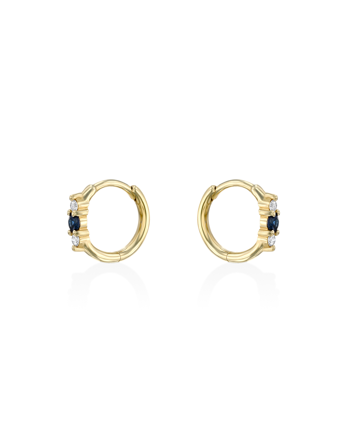 Audrey Mini Hoop With Sapphire And White Diamonds
