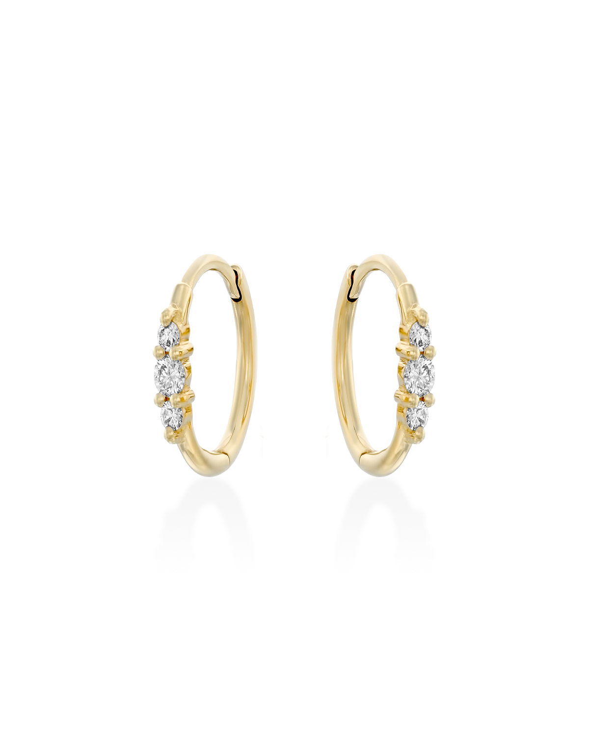 Audrey Hoop Earring with White Diamonds