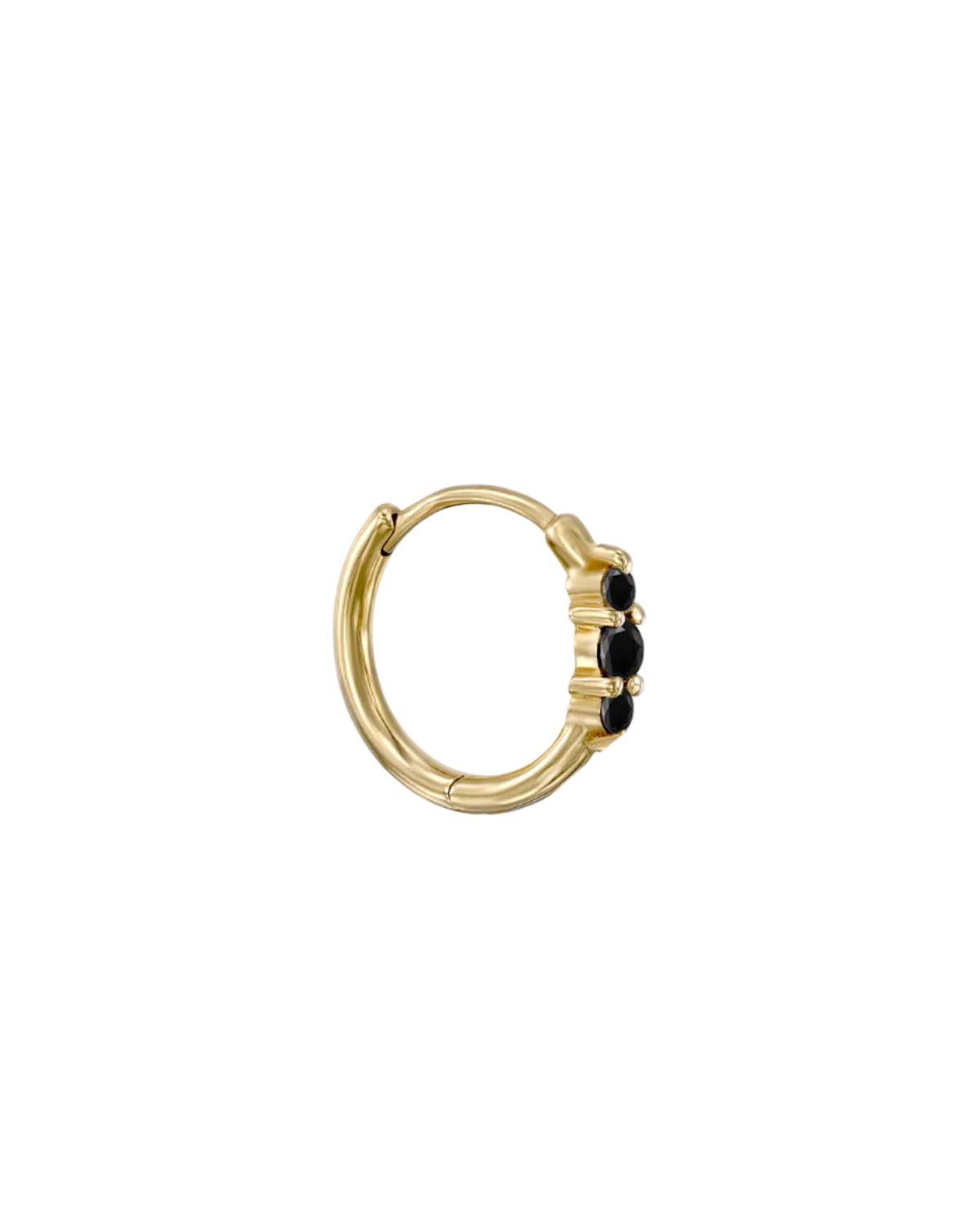 Audrey Hoop Earring with Black Diamonds