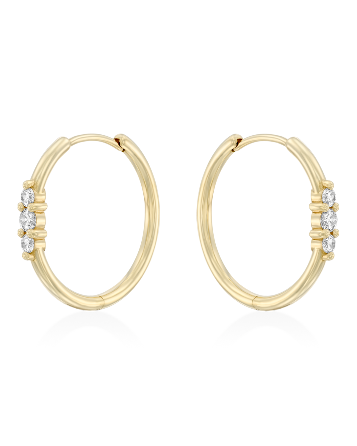 Enlarged Audrey Hoop Earring with White Diamonds