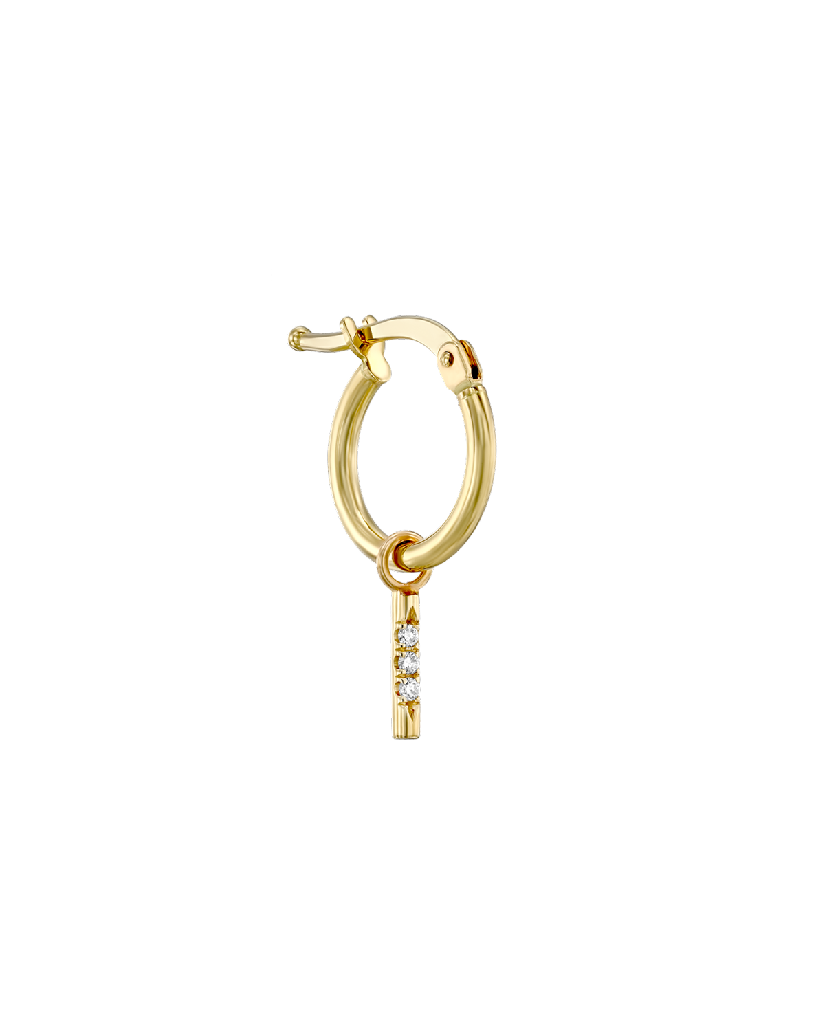 Hoop + Valerie Gold Earring with White Diamonds