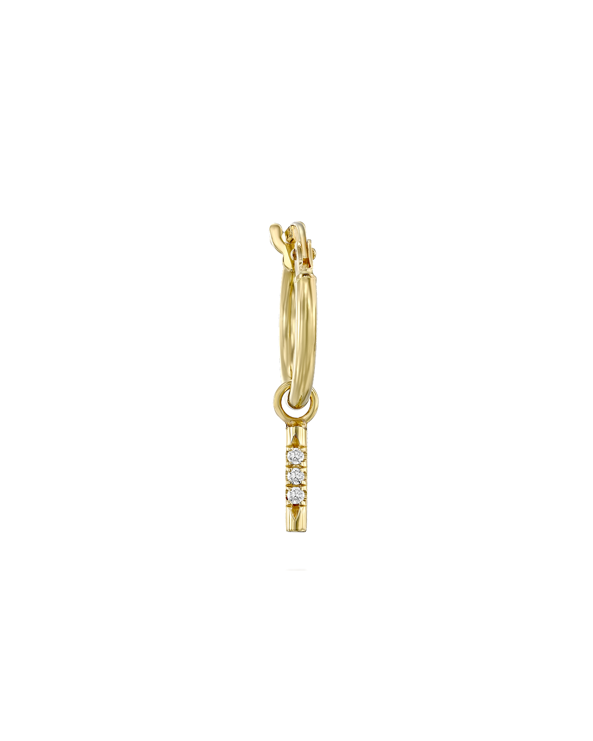 Hoop + Valerie Gold Earring with White Diamonds