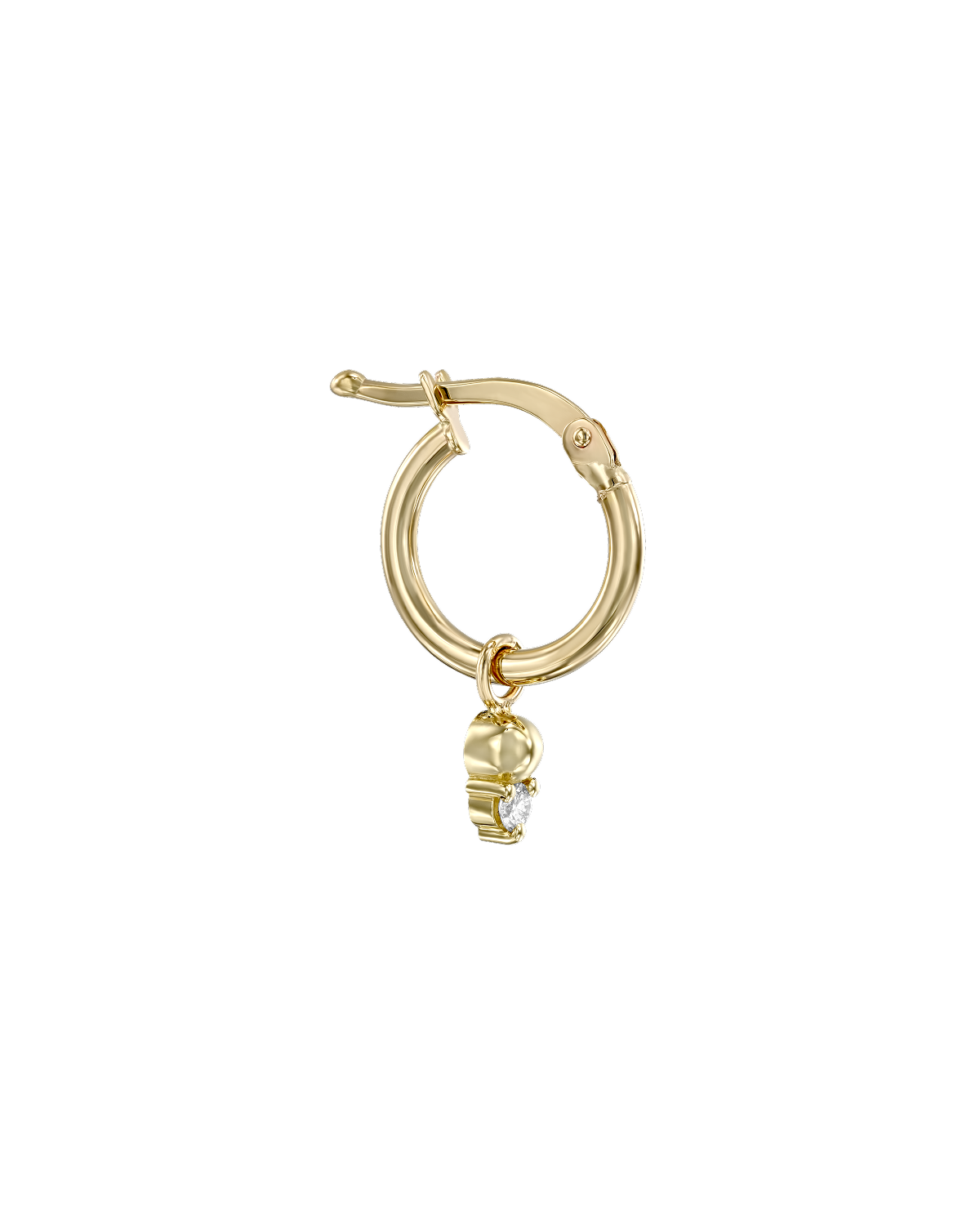 Hoop & Marie gold earring White diamond