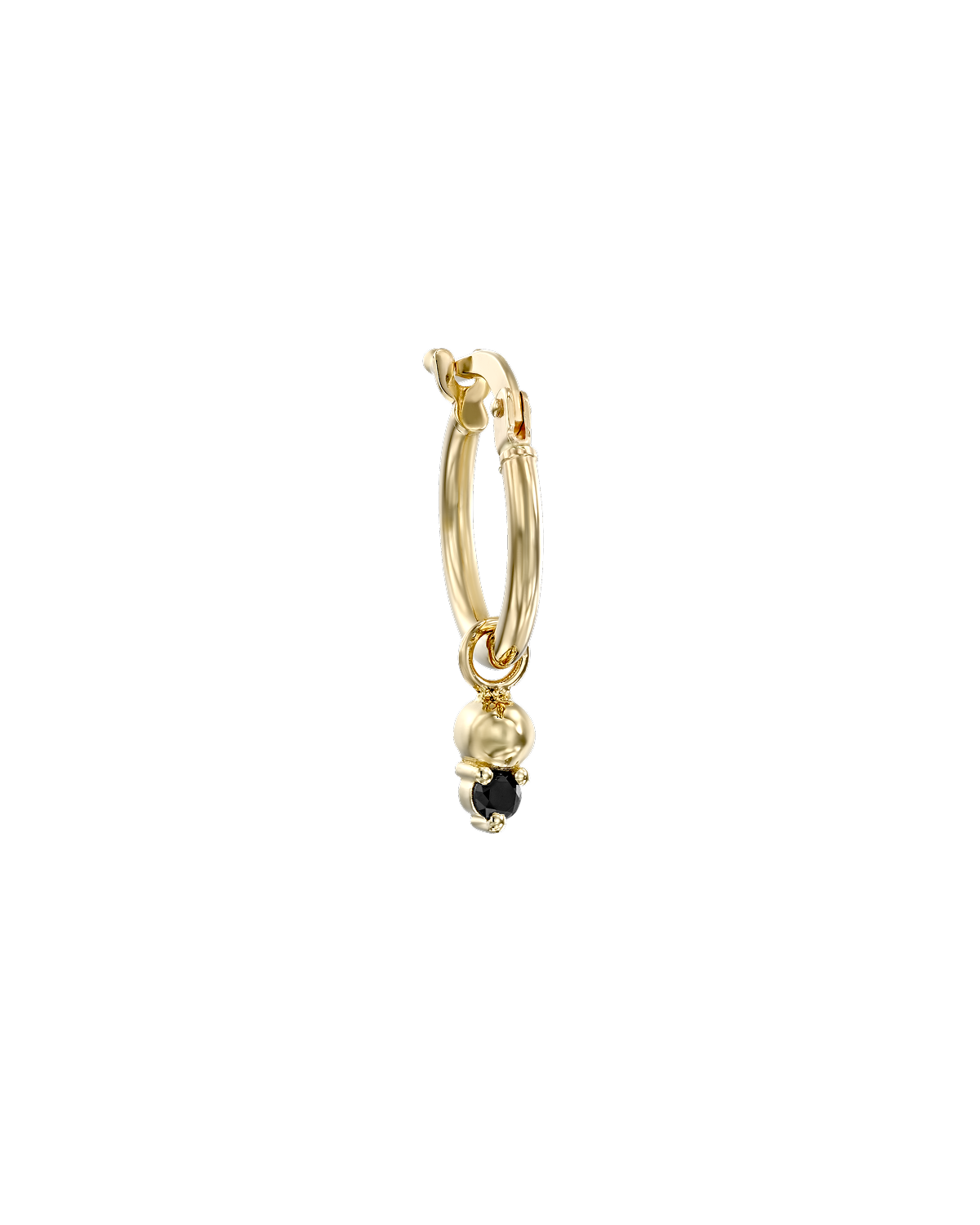 Hoop & Marie gold earring Black diamond