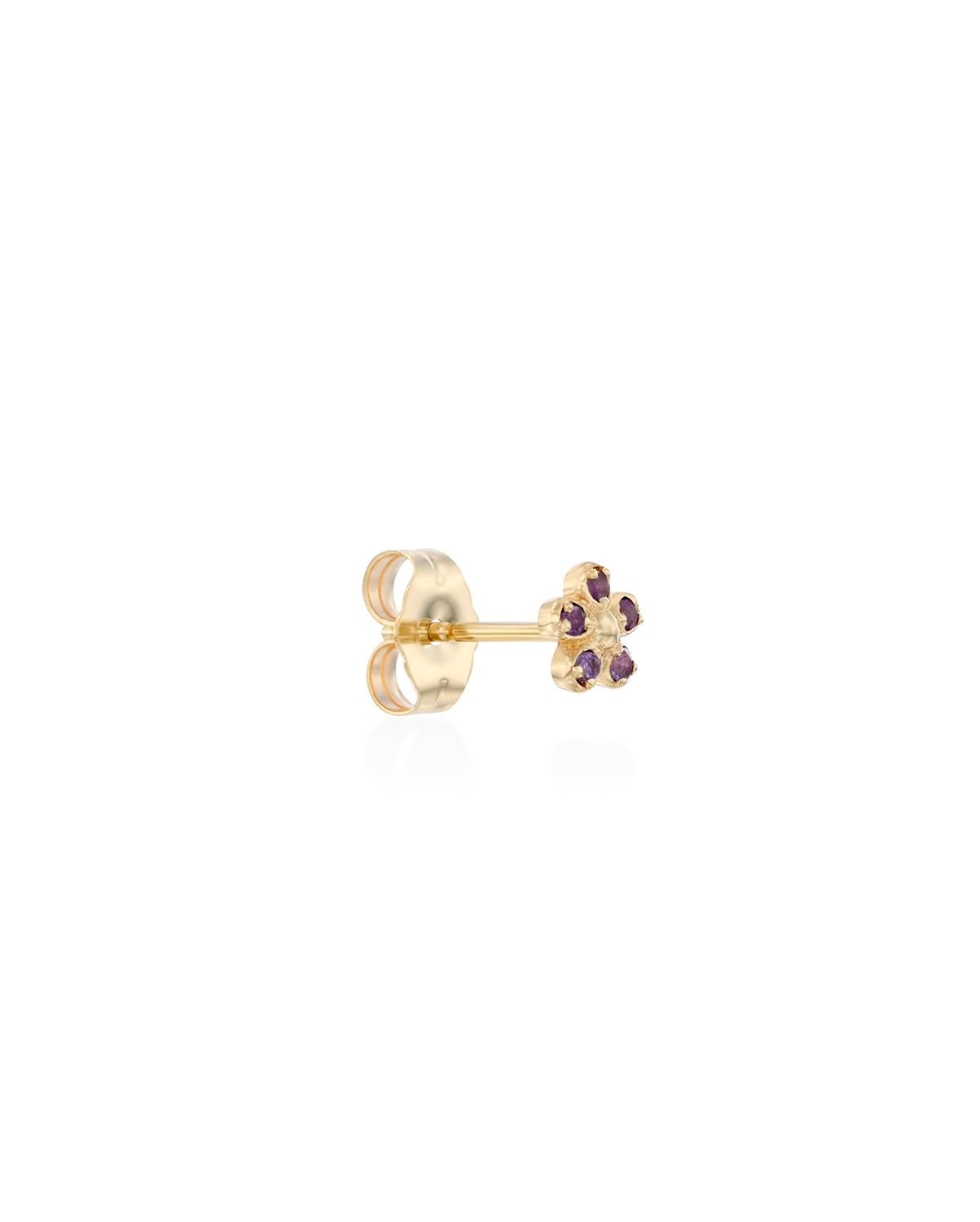 Flower Gold Earrings amethyst