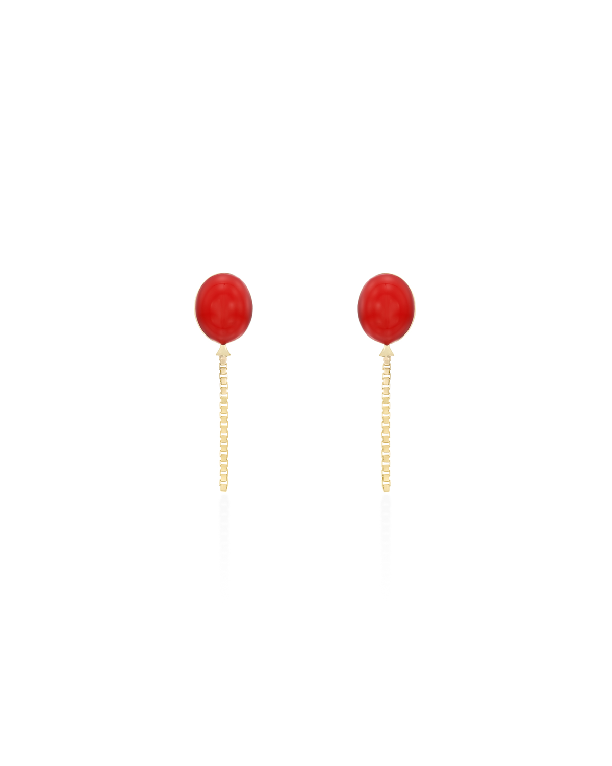 Red Balloon Gold Earring