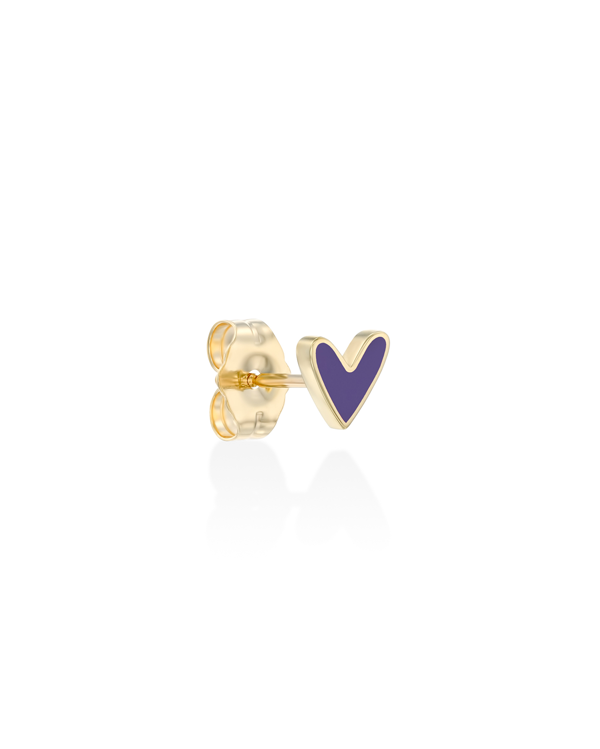 Purple Heart Gold Enamel Earring