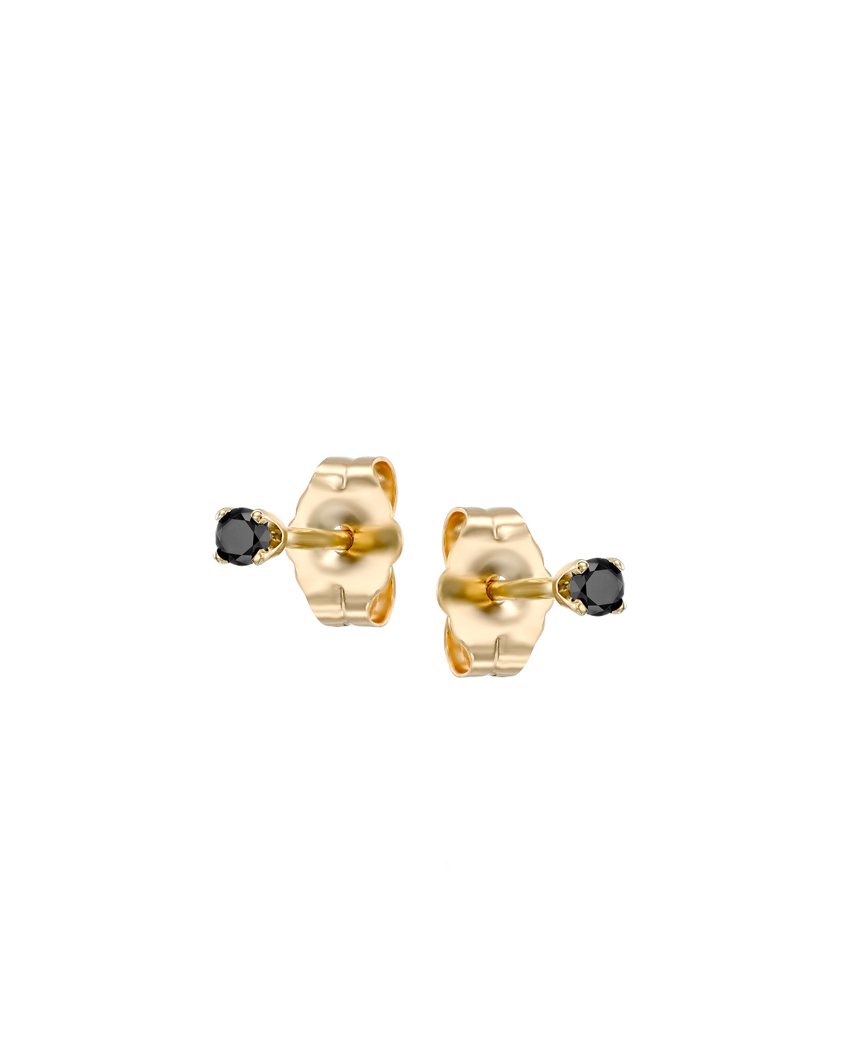 Martina Gold Earring 2mm Black Diamond