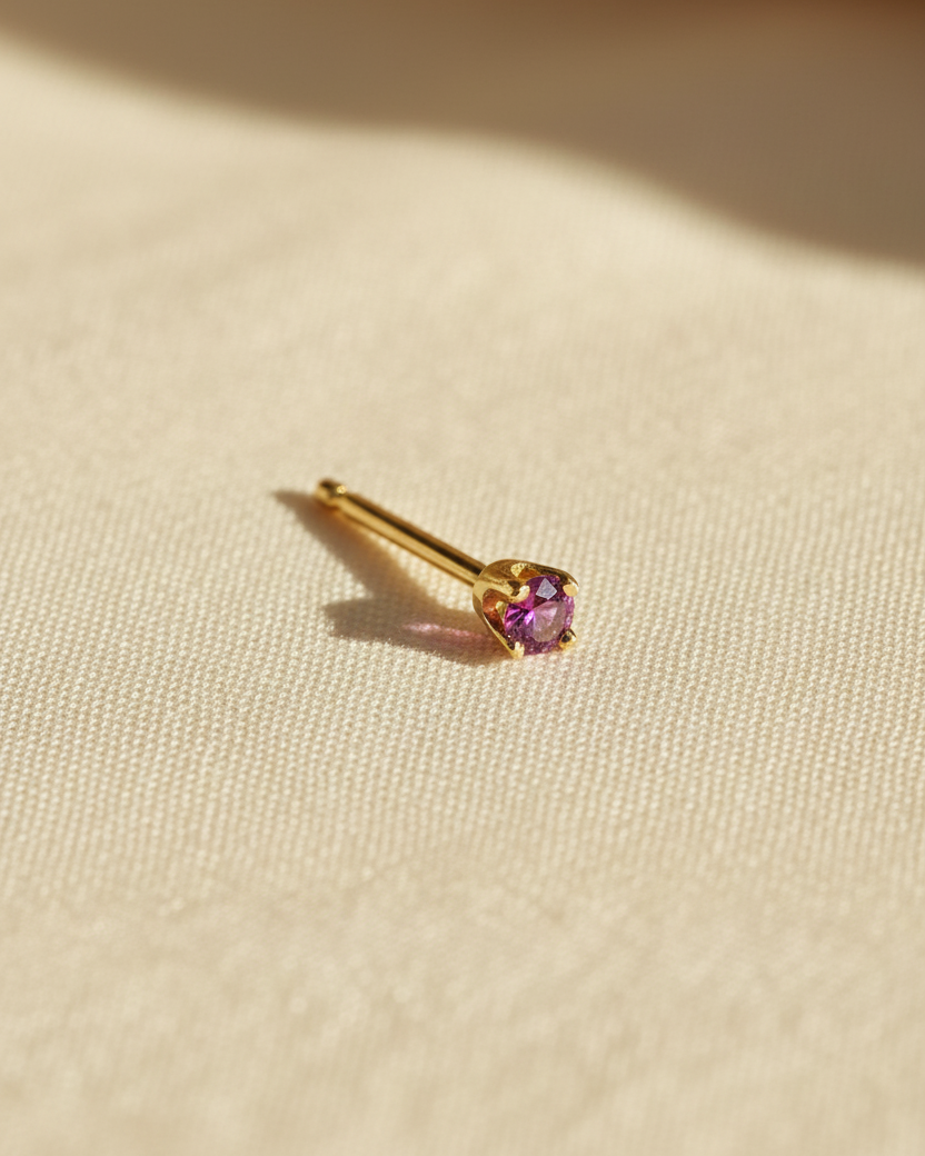 Martina Gold Earring 2mm Ruby