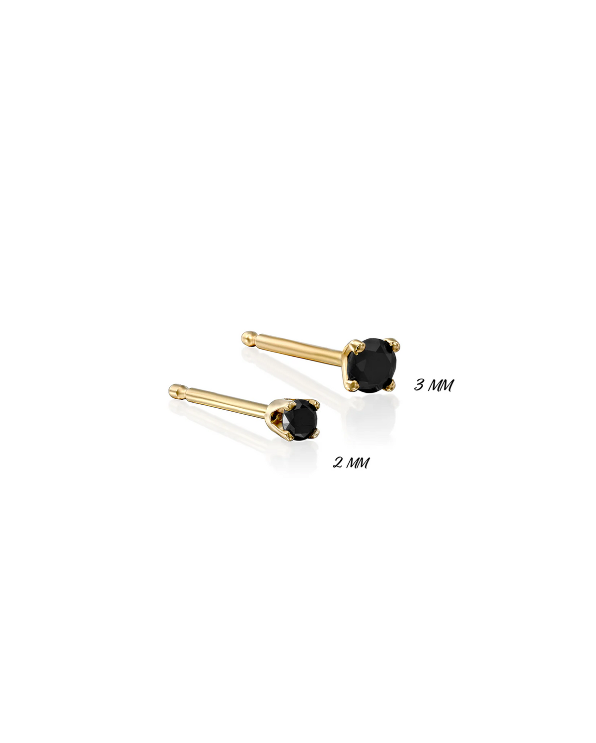 Martina Gold Earring 3mm Black Diamond