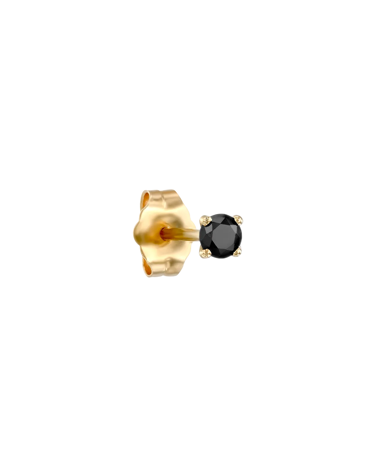 Martina Gold earring 4mm Black Diamond