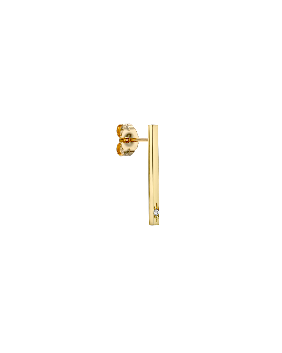 Long Bar Earring Star Setting