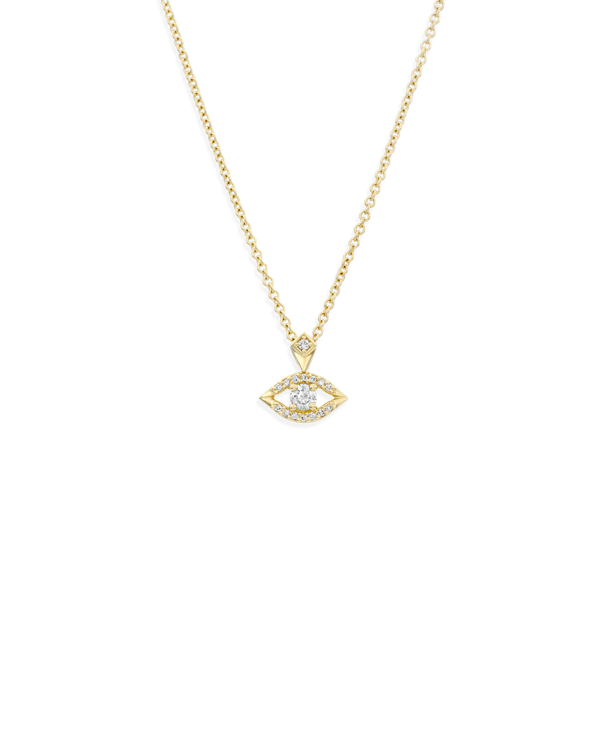 Evil Eye Gold Necklace white Diamond