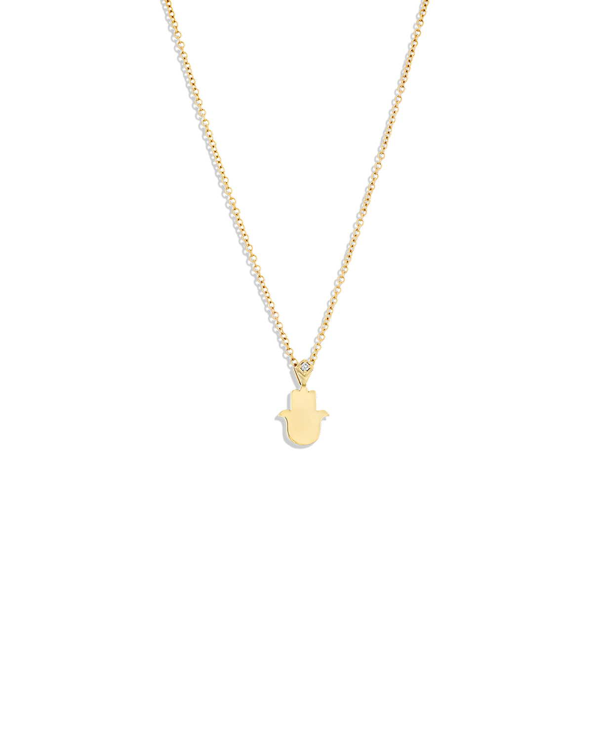 Hamsa Gold Necklace Diamond