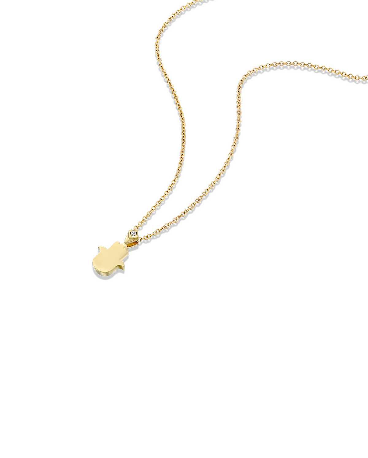 Hamsa Gold Necklace Diamond