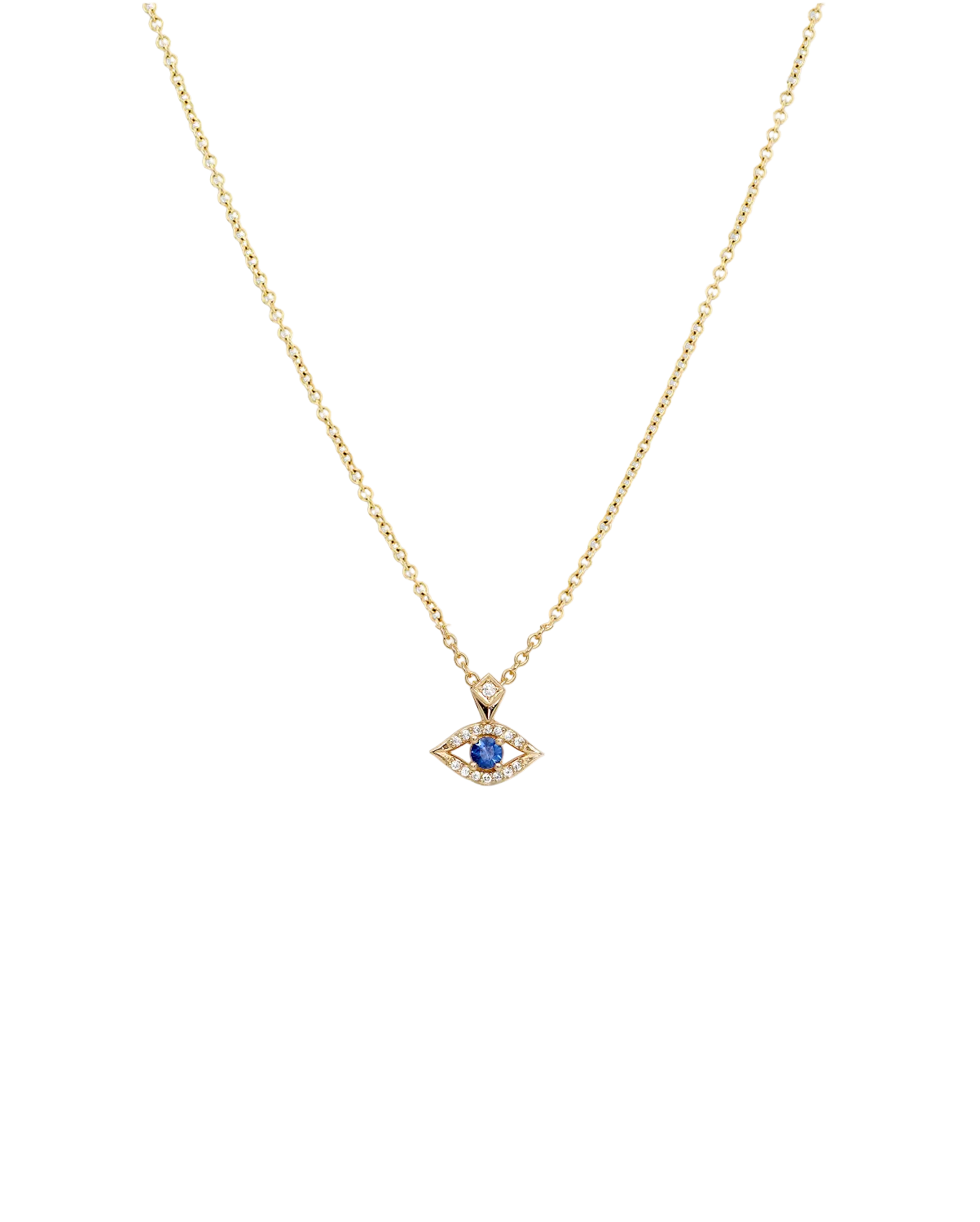Evil Eye Gold Necklace Sapphire